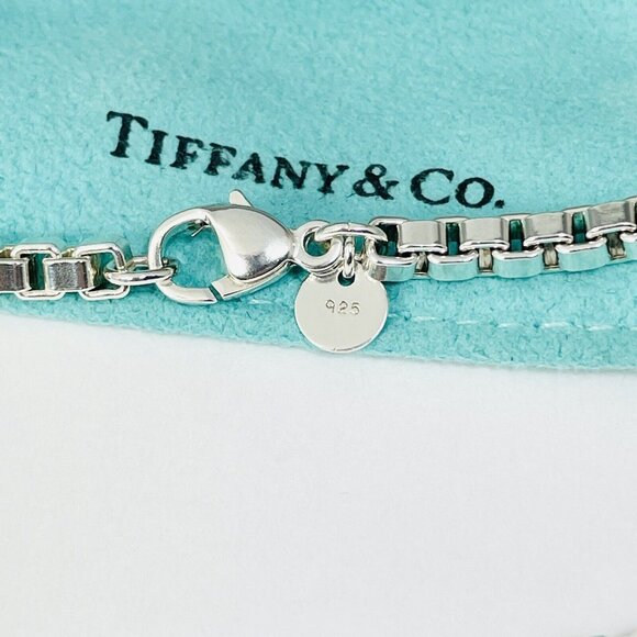 20” Tiffany & Co Venetian Box Link Necklace Chain in Sterling Silver - Picture 6 of 6